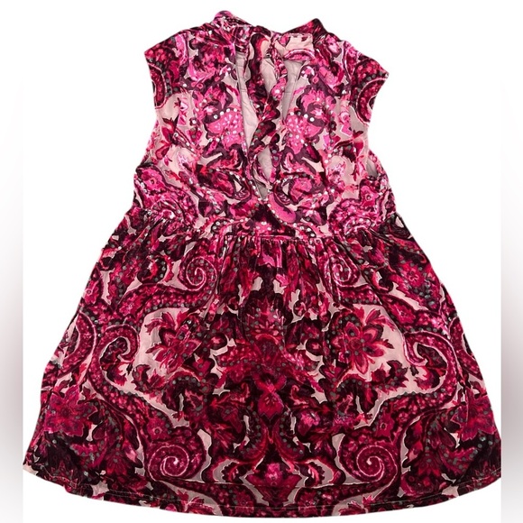 Free people All the Time Burnout Velvet Bohemian Floral Mini Party Dress New - Picture 5 of 9